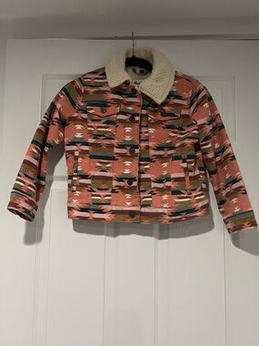 Kids Western Sherpa-Lined Jacket - Pink Multi